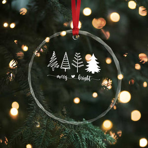 Merry & Bright Xmas Trees Crystal Glass Ornament Holiday Winter Gift TS10 Print Your Wear