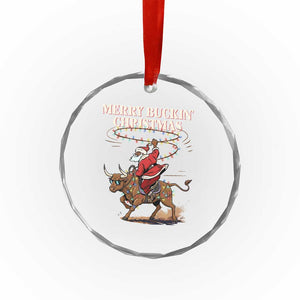 Merry Buckin Christmas Crystal Glass Ornament Black Santa Western Rodeo Gift TS12 Print Your Wear