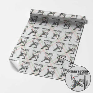 Merry Buckin Christmas Wrapping Paper Roll Funny Skeleton Santa Horse Rider TS12 Christmas Plaid Print Your Wear