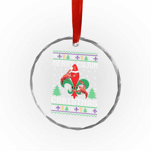 Merry Cajun Louisiana Xmas Santa Saint Symbol Crawfish Crystal Glass Ornament TS11 Print Your Wear