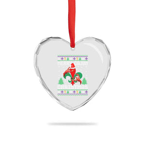 Merry Cajun Louisiana Xmas Santa Saint Symbol Crawfish Heart Crystal Glass Ornament TS11 Print Your Wear