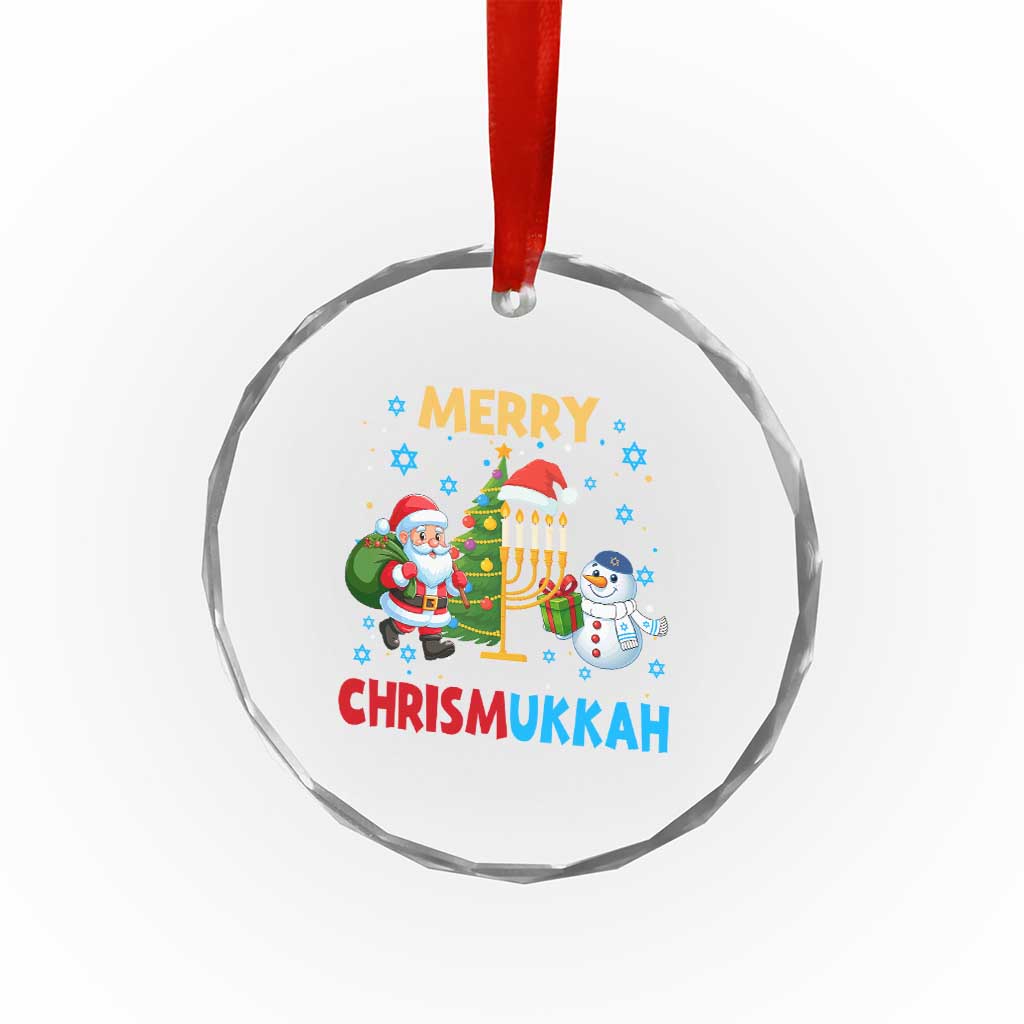 Merry Chrismukkah Crystal Glass Ornament Happy Christmas Hanukkah Jewish Santa Snowman TS10 Print Your Wear