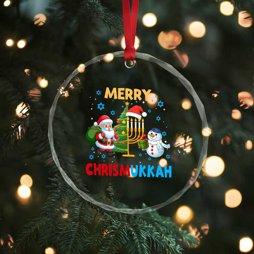 Merry Chrismukkah Crystal Glass Ornament Happy Christmas Hanukkah Jewish Santa Snowman TS10 Print Your Wear