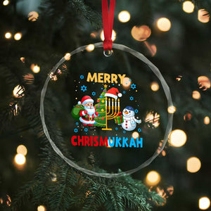 Merry Chrismukkah Crystal Glass Ornament Happy Christmas Hanukkah Jewish Santa Snowman TS10 Print Your Wear