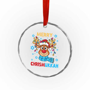 Merry Chrismukkah Crystal Glass Ornament Jewish Happy Christmas Hanukkah Reindeer Menorah TS10 Print Your Wear