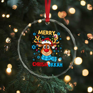 Merry Chrismukkah Crystal Glass Ornament Jewish Happy Christmas Hanukkah Reindeer Menorah TS10 Print Your Wear