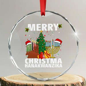 Merry Christmahanakwanzika Crystal Glass Ornament Christmas Hanukkah Kwanzaa Celebration Gift TS12 Transparent Glass 3'' Circle Print Your Wear