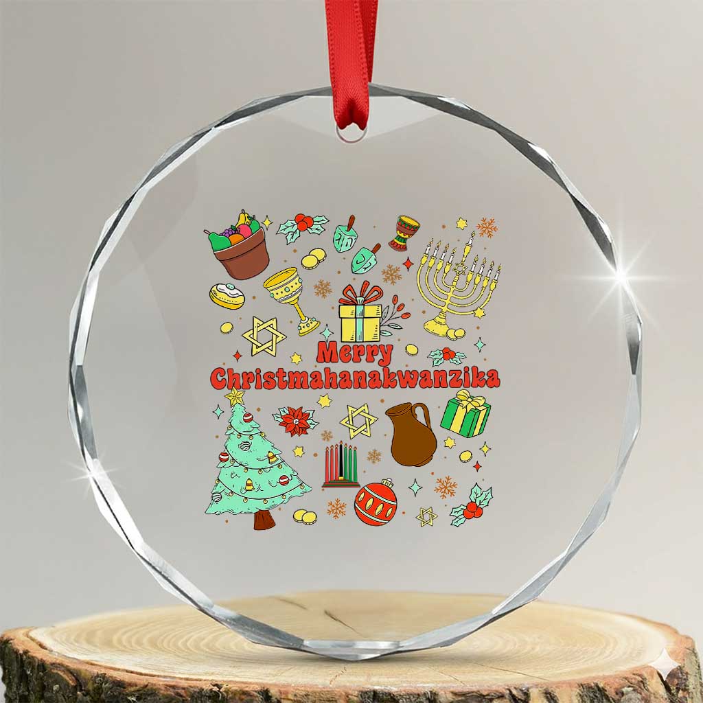Merry Christmahanakwanzika Crystal Glass Ornament Funny Winter Holiday Gift TS12 Transparent Glass 3'' Circle Print Your Wear