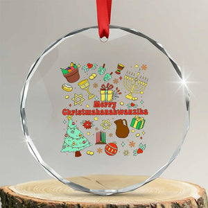 Merry Christmahanakwanzika Crystal Glass Ornament Funny Winter Holiday Gift TS12 Transparent Glass 3'' Circle Print Your Wear