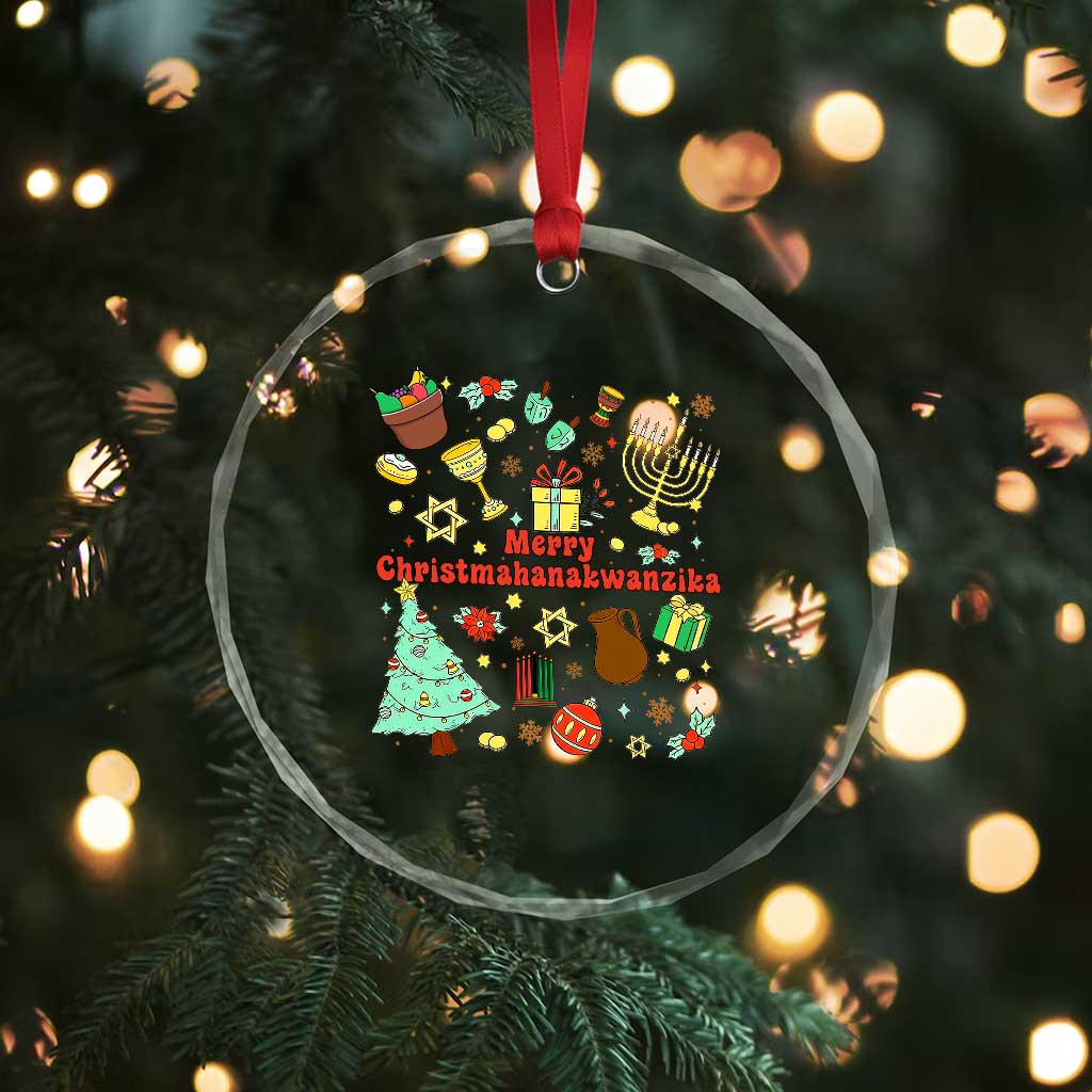 Merry Christmahanakwanzika Crystal Glass Ornament Funny Winter Holiday Gift TS12 Print Your Wear