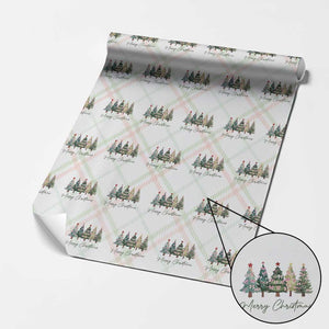Merry Christmas Coquette Xmas Tree Wrapping Paper Roll Cute Pink Bow TS11 Christmas Plaid Print Your Wear