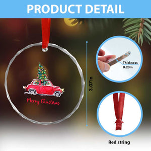Merry Christmas Crystal Glass Ornament Vintage Xmas Tree Car TS11 Print Your Wear