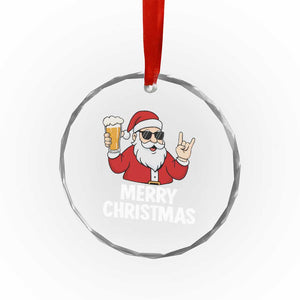 Merry Christmas Funny Santa Drinking Beer Crystal Glass Ornament TS10 Print Your Wear