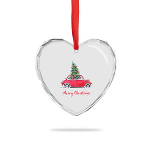 Merry Christmas Heart Crystal Glass Ornament Vintage Xmas Tree Car TS11 Print Your Wear
