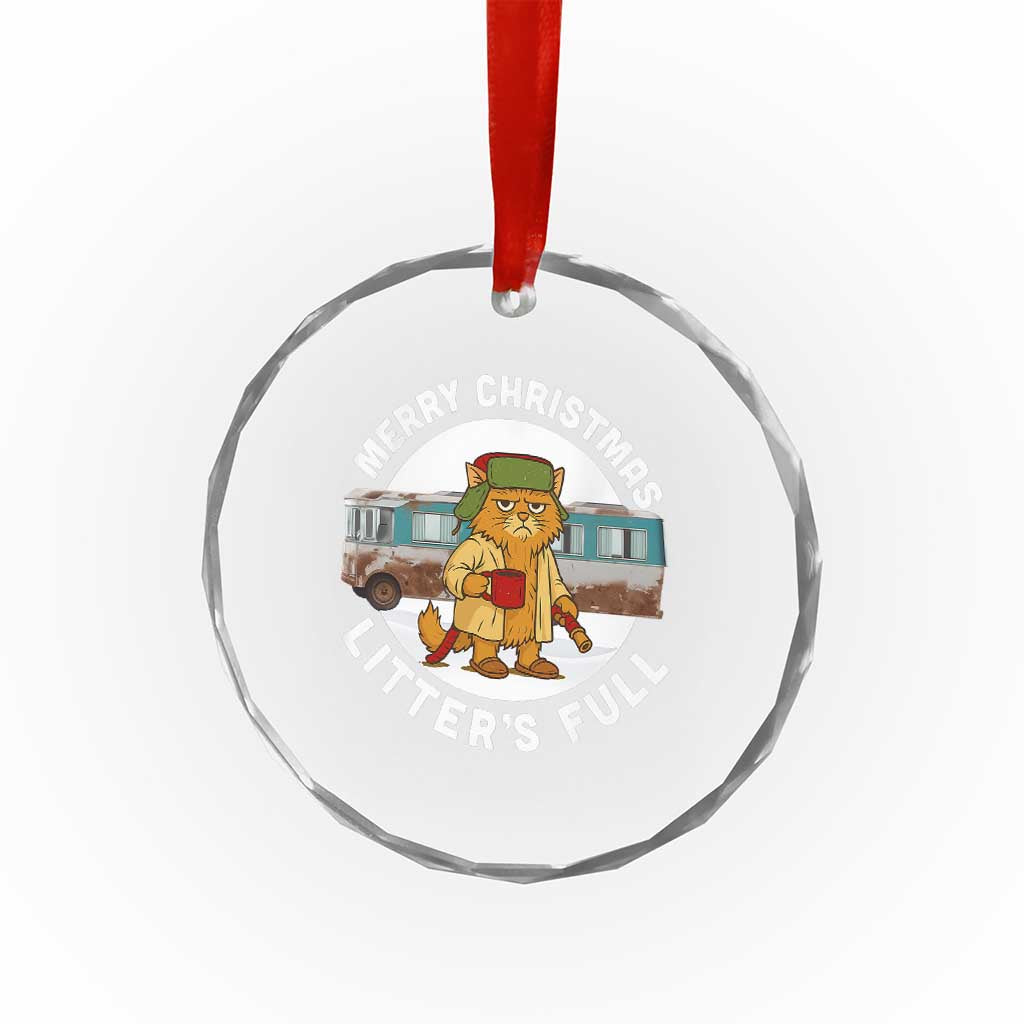Merry Christmas Litters Full Crystal Glass Ornament Funny Christmas Vacation Cat TS10 Print Your Wear