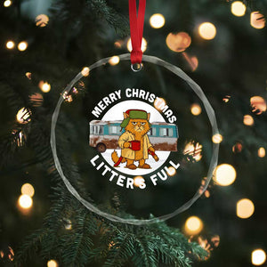 Merry Christmas Litters Full Crystal Glass Ornament Funny Christmas Vacation Cat TS10 Print Your Wear