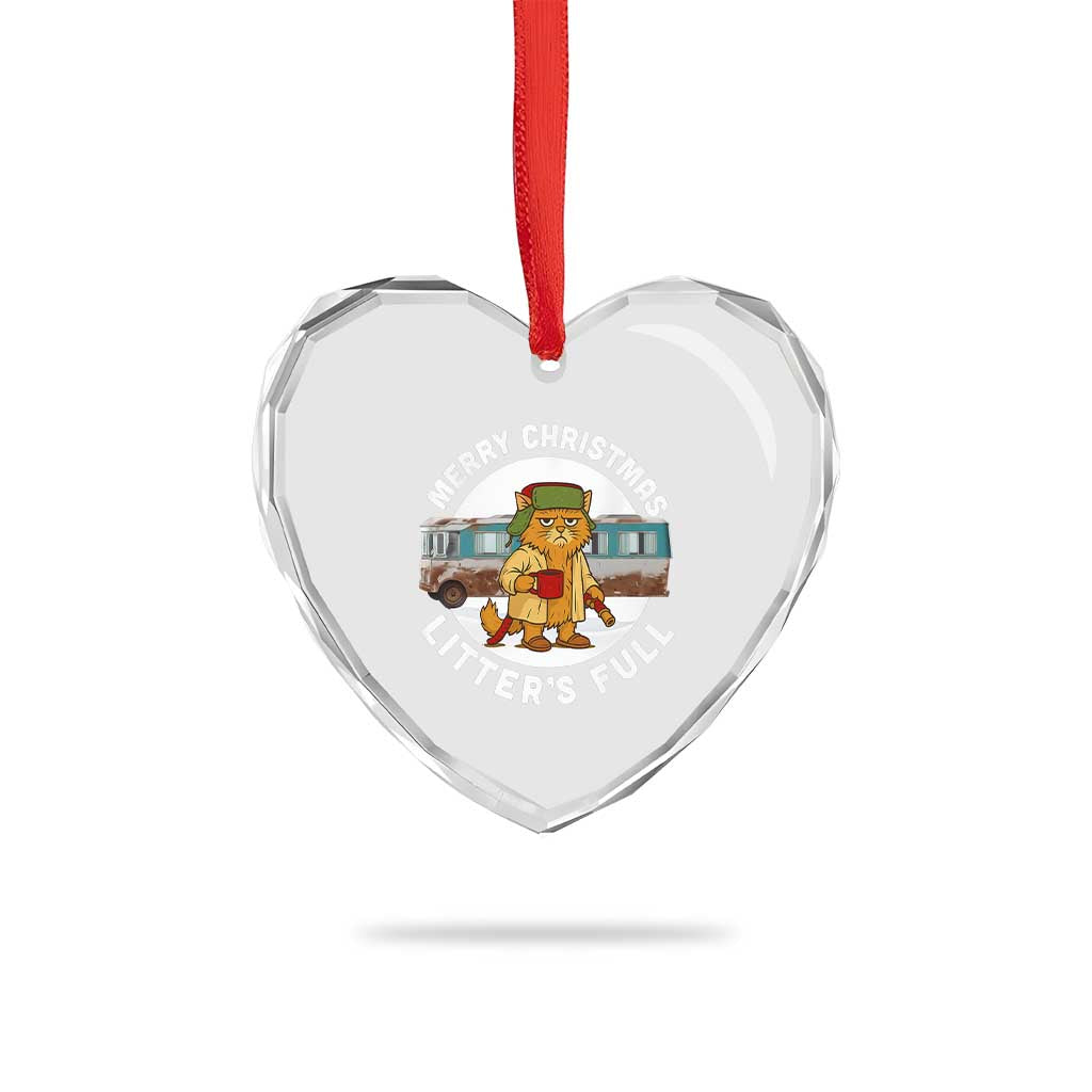 Merry Christmas Litters Full Heart Crystal Glass Ornament Funny Christmas Vacation Cat TS10 Print Your Wear