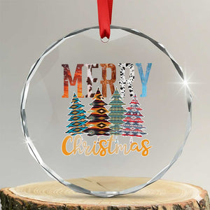 Merry Christmas Native American Xmas Tree Crystal Glass Ornament TS11 Transparent Glass 3'' Circle Print Your Wear