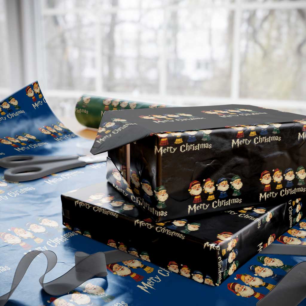 Merry Christmas Santa Wrapping Paper Roll Vintage Wizard Holiday Season Cute Family Pajama TS10 Black Print Your Wear