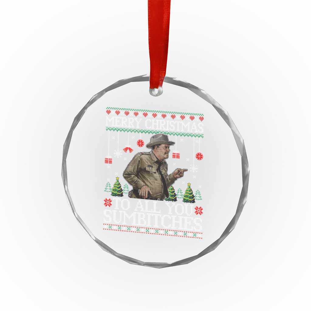 Merry Christmas Sumbitches Crystal Glass Ornament Funny Smokey Retro 80s Movie The Bandit Ugly Xmas TS10 Print Your Wear