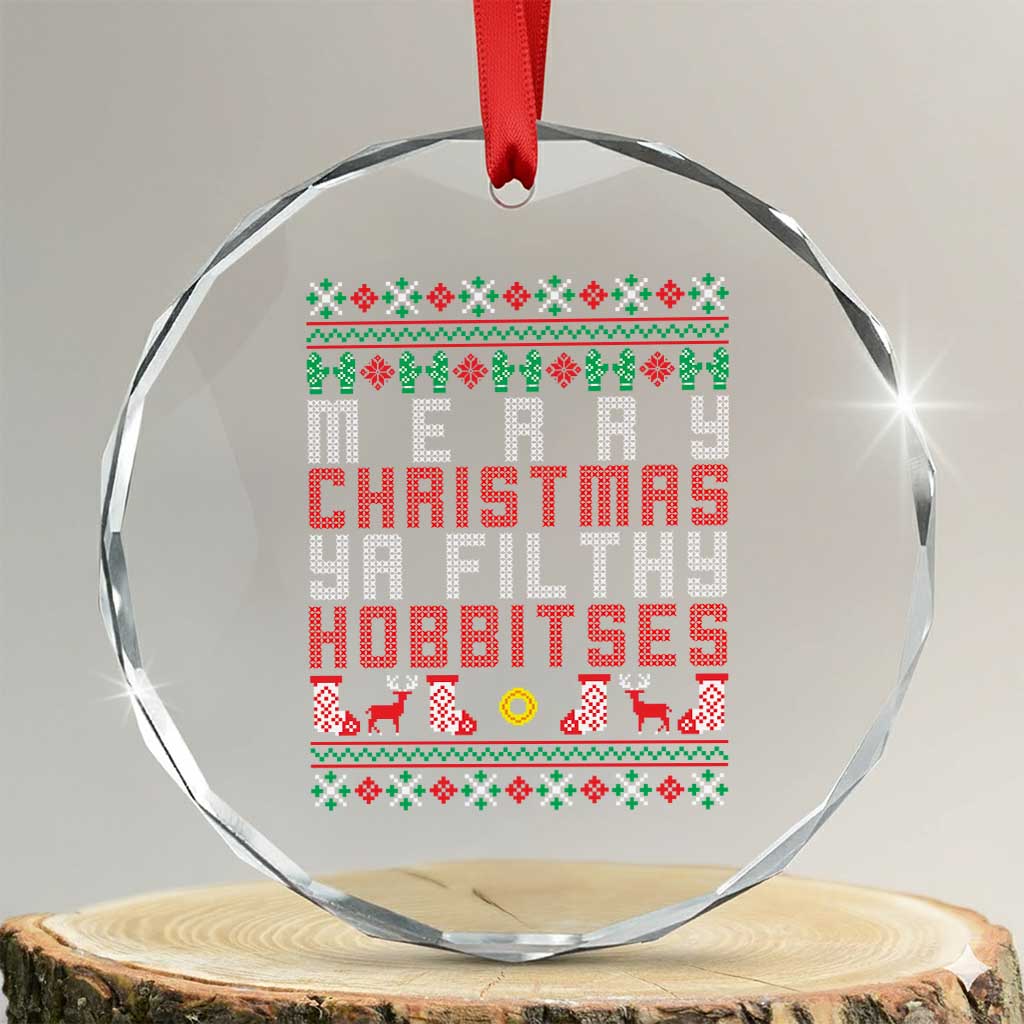 Merry Christmas Ya Filthy Animal Crystal Glass Ornament Funny Fantasy Movie Meme LOL Ugly Xmas TS10 Transparent Glass 3'' Circle Print Your Wear