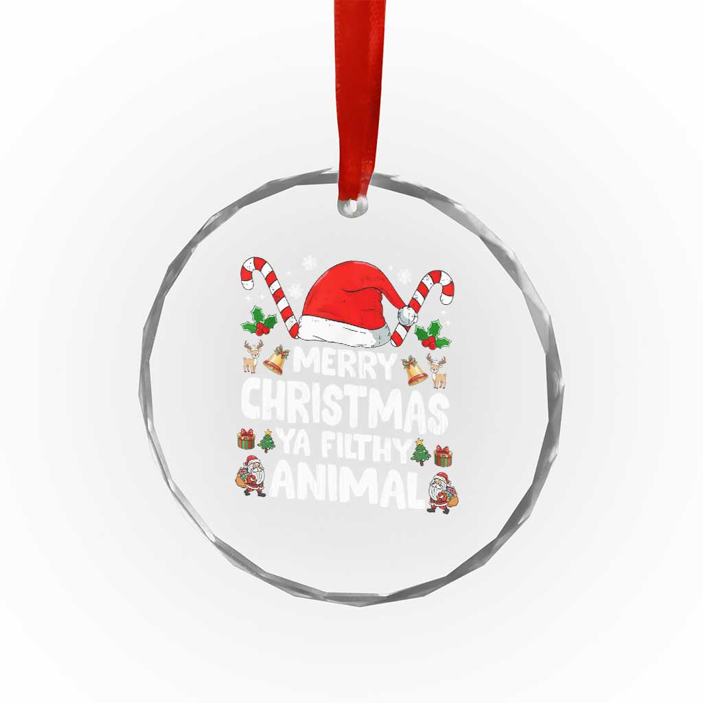 Merry Christmas Ya Filthy Animal Crystal Glass Ornament Funny Home Xmas Alone Movie Pajama TS10 Print Your Wear
