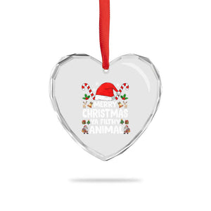 Merry Christmas Ya Filthy Animal Heart Crystal Glass Ornament Funny Home Xmas Alone Movie Pajama TS10 Print Your Wear