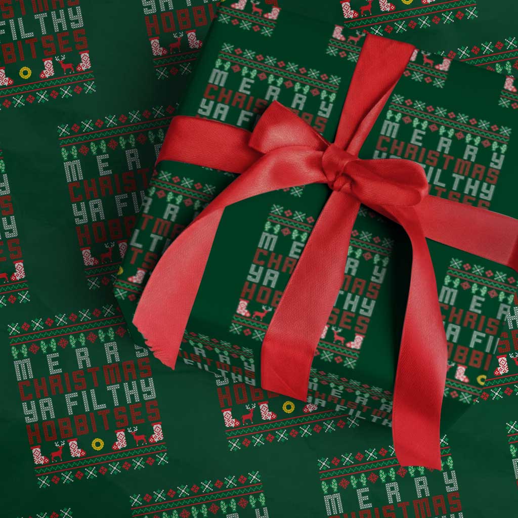 Merry Christmas Ya Filthy Animal Wrapping Paper Roll Funny Fantasy Movie Meme LOL Ugly Xmas TS10 Green Print Your Wear