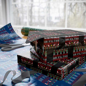 Merry Christmas Ya Filthy Animal Wrapping Paper Roll Funny Fantasy Movie Meme LOL Ugly Xmas TS10 Black Print Your Wear