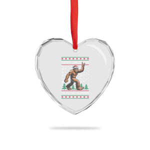 Merry Christmas Ya Filthy Humans Bigfoot Heart Crystal Glass Ornament Funny Xmas Sasquatch TS11 Print Your Wear