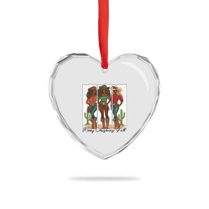 Merry Christmas Y'all Heart Crystal Glass Ornament Funny Western Holiday Gift For Cowgirl TS12 Print Your Wear