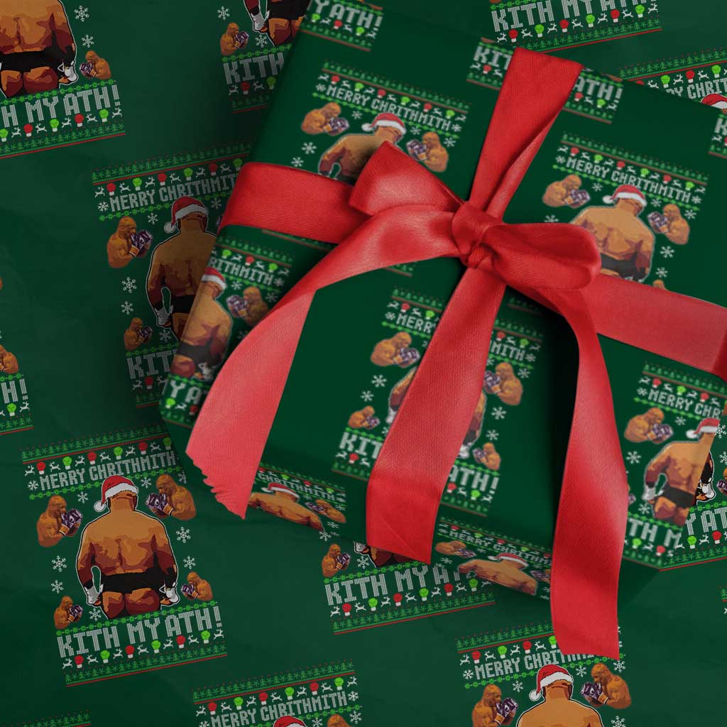 Merry Chrithmith Kith My Ath Funny Ugly Christmas Wrapping Paper Roll TS10 Green Print Your Wear