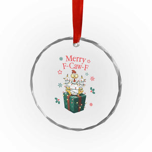 Merry F-Caw-F Chicken Crystal Glass Ornament Funny Christmas Gift TS12 Print Your Wear