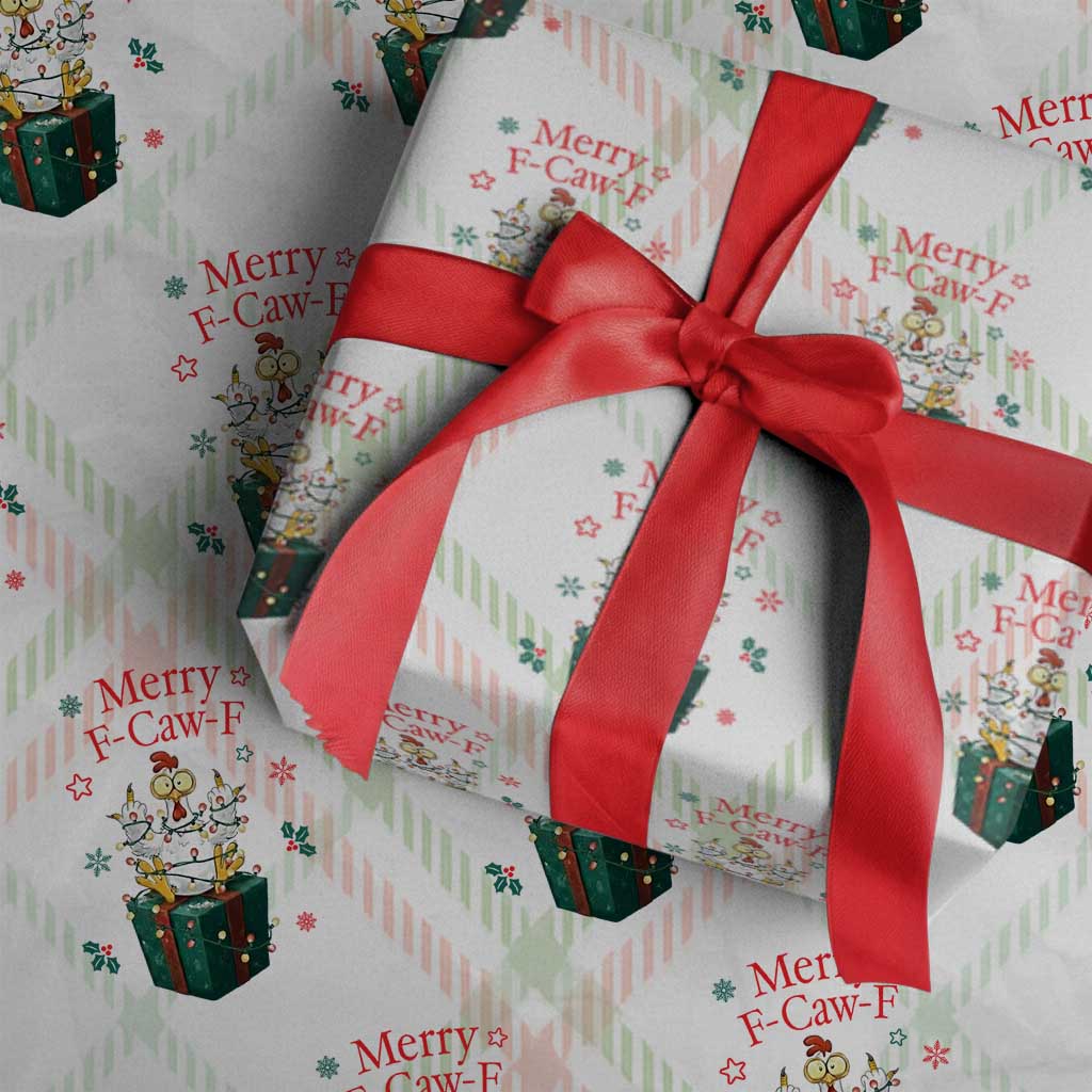 Merry F-Caw-F Chicken Wrapping Paper Roll Funny Christmas Gift TS12 Christmas Plaid Print Your Wear