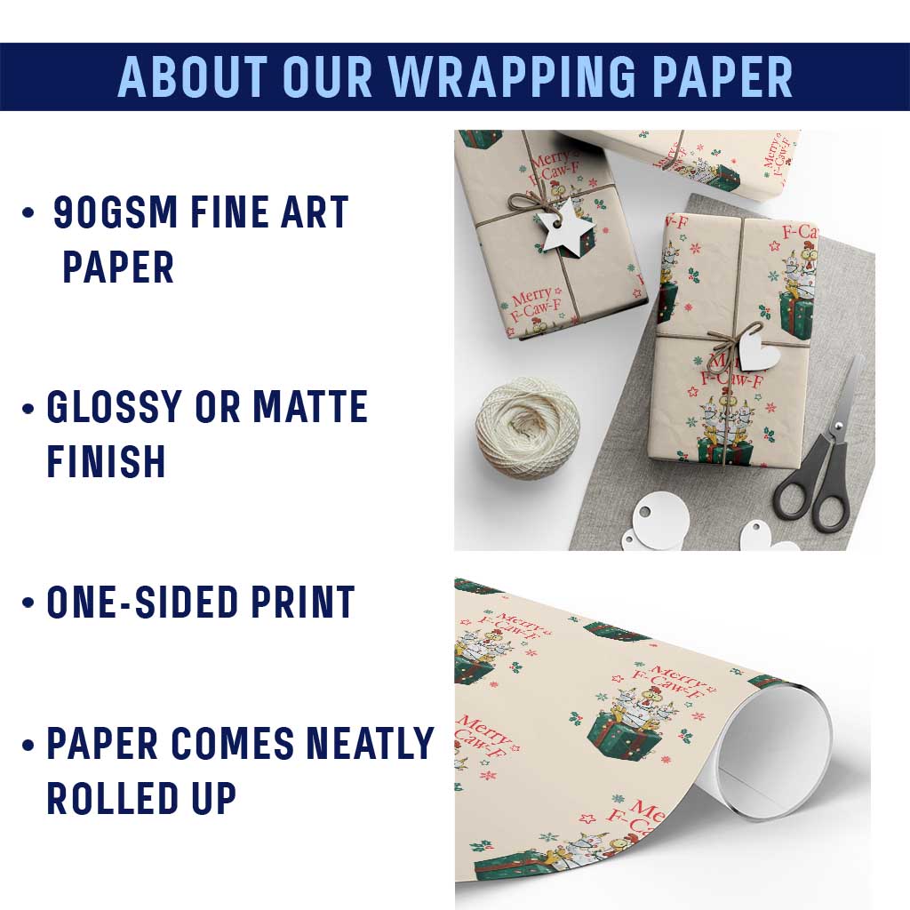 Merry F-Caw-F Chicken Wrapping Paper Roll Funny Christmas Gift TS12 Print Your Wear