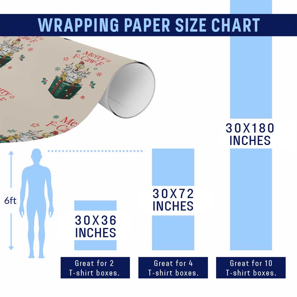 Merry F-Caw-F Chicken Wrapping Paper Roll Funny Christmas Gift TS12 Print Your Wear