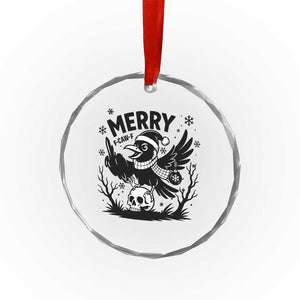 Merry F Caw F Christmas Raven Crystal Glass Ornament Funny Holiday Gift TS12 Print Your Wear