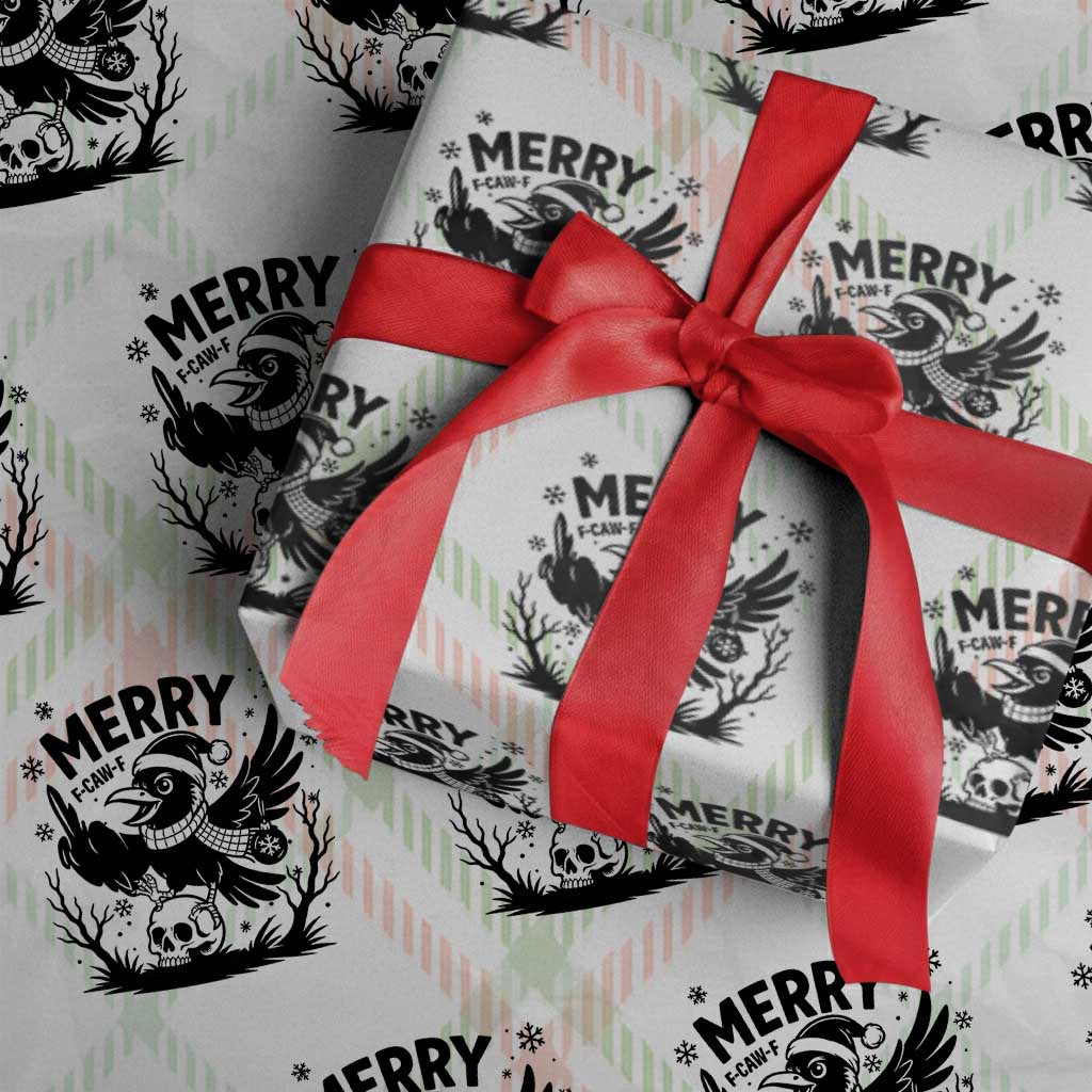 Merry F Caw F Christmas Raven Wrapping Paper Roll Funny Holiday Gift TS12 Christmas Plaid Print Your Wear