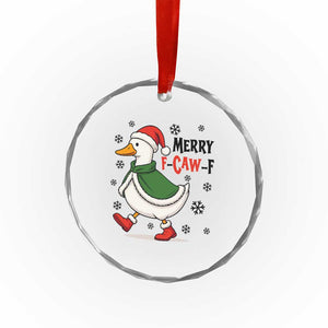 Merry F Caw F Duck Lover Crystal Glass Ornament Funny Christmas Gift TS12 Print Your Wear