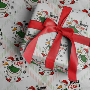 Merry F Caw F Duck Lover Wrapping Paper Roll Funny Christmas Gift TS12 Christmas Plaid Print Your Wear