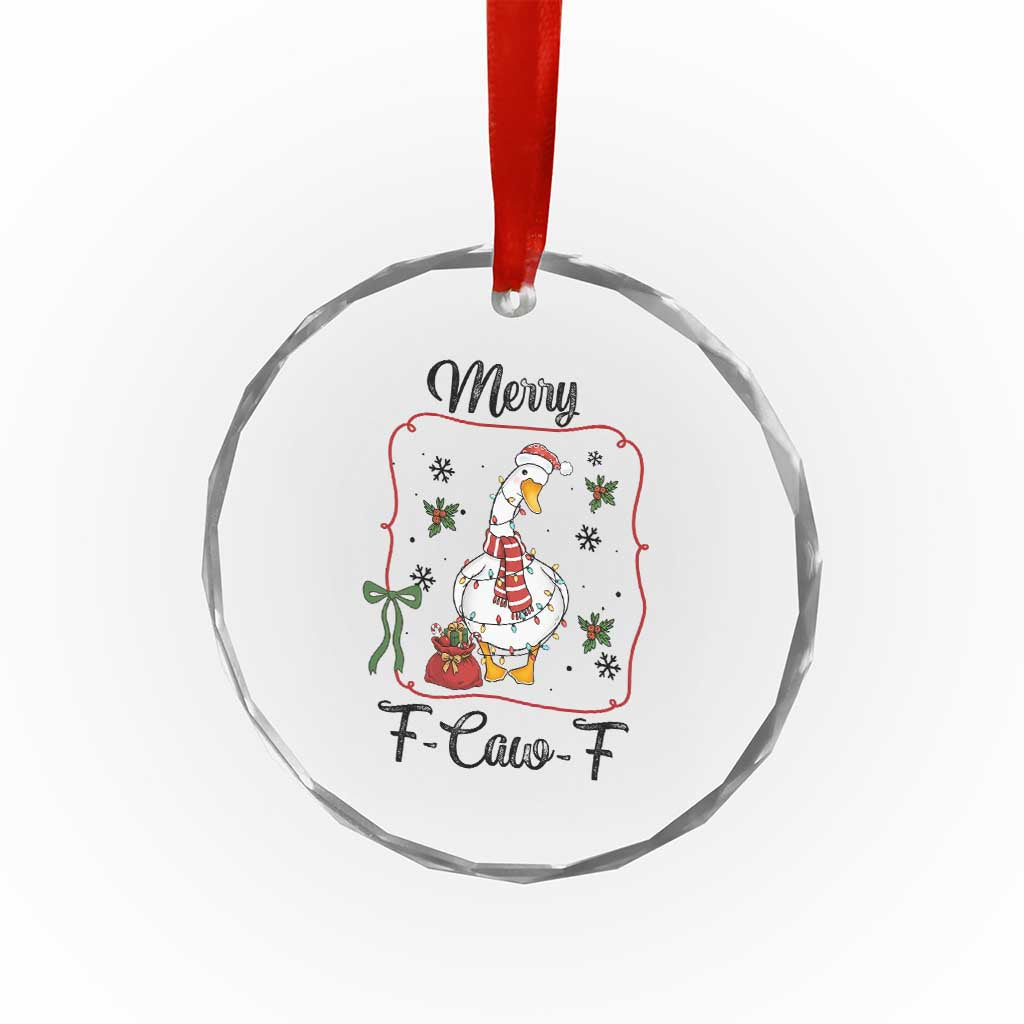Merry F Caw F Duck Sarcastic Joke Gift Crystal Glass Ornament Funny Christmas Gift TS12 Print Your Wear