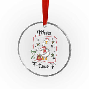 Merry F Caw F Duck Sarcastic Joke Gift Crystal Glass Ornament Funny Christmas Gift TS12 Print Your Wear