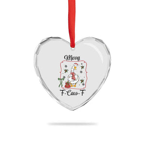 Merry F Caw F Duck Sarcastic Joke Gift Heart Crystal Glass Ornament Funny Christmas Gift TS12 Print Your Wear