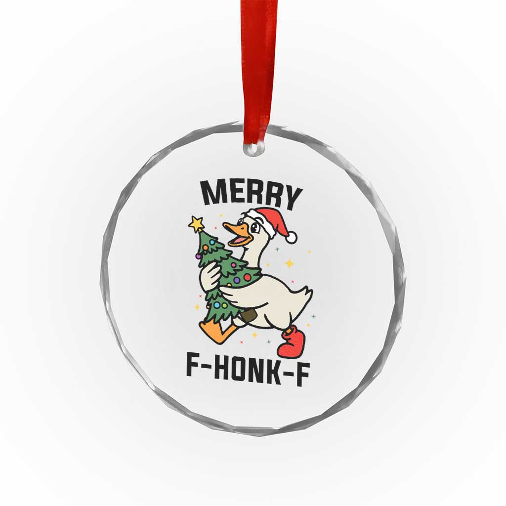 Merry F Caw F Goose Crystal Glass Ornament Funny Christmas Gift TS12 Print Your Wear