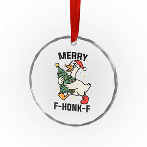 Merry F Caw F Goose Crystal Glass Ornament Funny Christmas Gift TS12 Print Your Wear