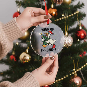 Merry F Caw F Goose Crystal Glass Ornament Funny Christmas Gift TS12 Print Your Wear