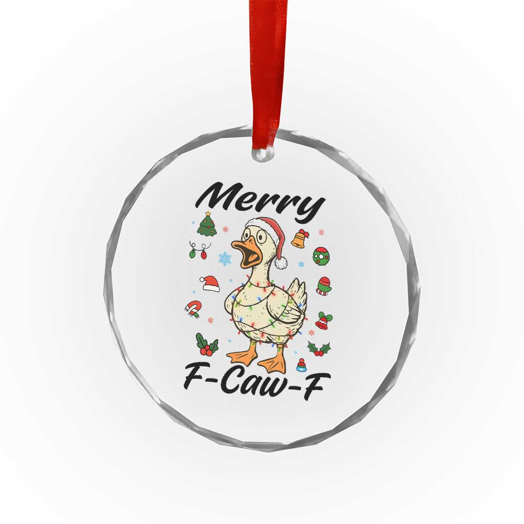 Merry F Caw F Goose Crystal Glass Ornament Funny Rebellious Christmas Gift TS12 Print Your Wear