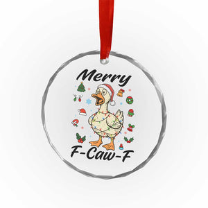 Merry F Caw F Goose Crystal Glass Ornament Funny Rebellious Christmas Gift TS12 Print Your Wear