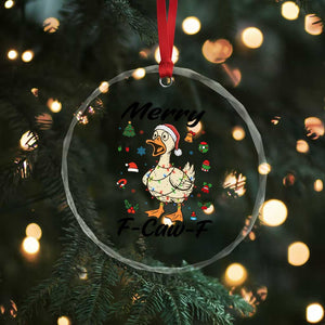 Merry F Caw F Goose Crystal Glass Ornament Funny Rebellious Christmas Gift TS12 Print Your Wear