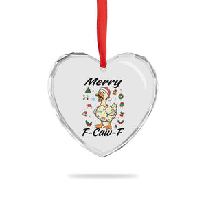 Merry F Caw F Goose Heart Crystal Glass Ornament Funny Rebellious Christmas Gift TS12 Print Your Wear
